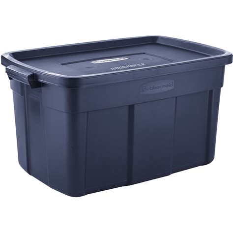 rubbermaid dark indigo metallic roughneck storage box 31 gallon|rubbermaid 31 gallon storage totes.